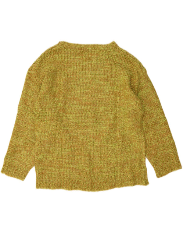 Maglione da donna con scollo a barca Benetton UK 16 Acrilico puntinato verde grande