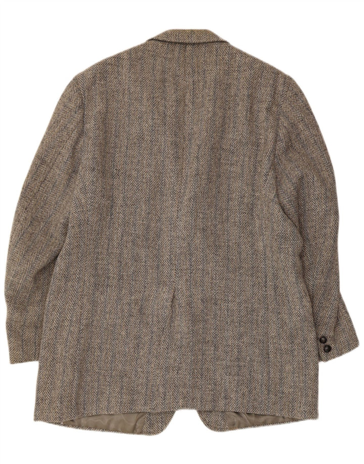 Hunter Haig Giacca blazer in tweed Harris da uomo UK 38 Grigio medio a spina di pesce