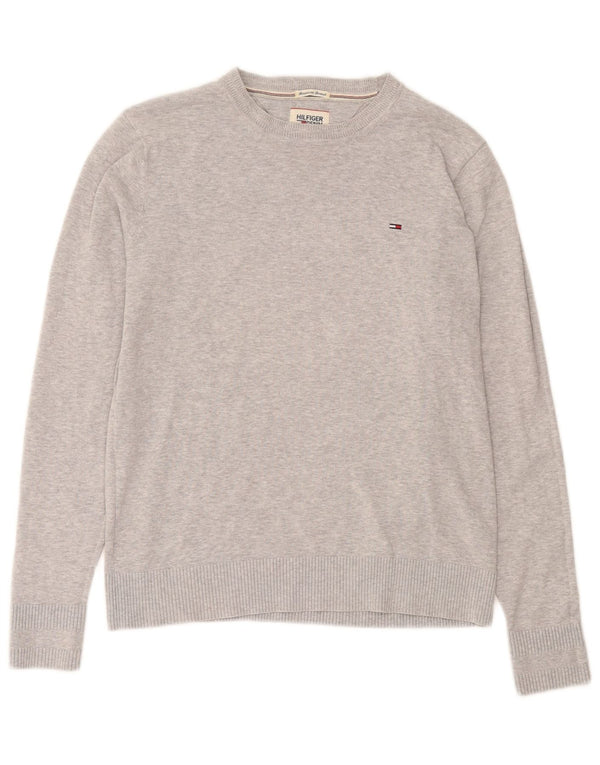 Maglione maglione girocollo da uomo Tommy Hilfiger in cotone grigio medio
