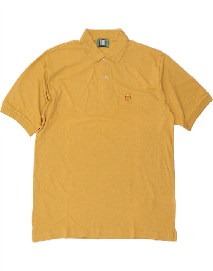 SERGIO TACCHINI Mens Polo Shirt Large Yellow Cotton Vintage Sergio Tacchini and Second-Hand Sergio Tacchini from Messina Hembry 