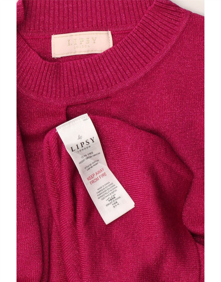 Maglione maglione collo alto per ragazze Lipsy 13-14 anni poliestere rosa