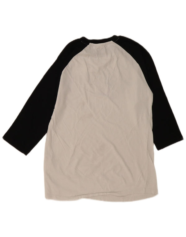 VANS Top da uomo slim fit con grafica manica a 3/4 piccola in cotone color block bianco