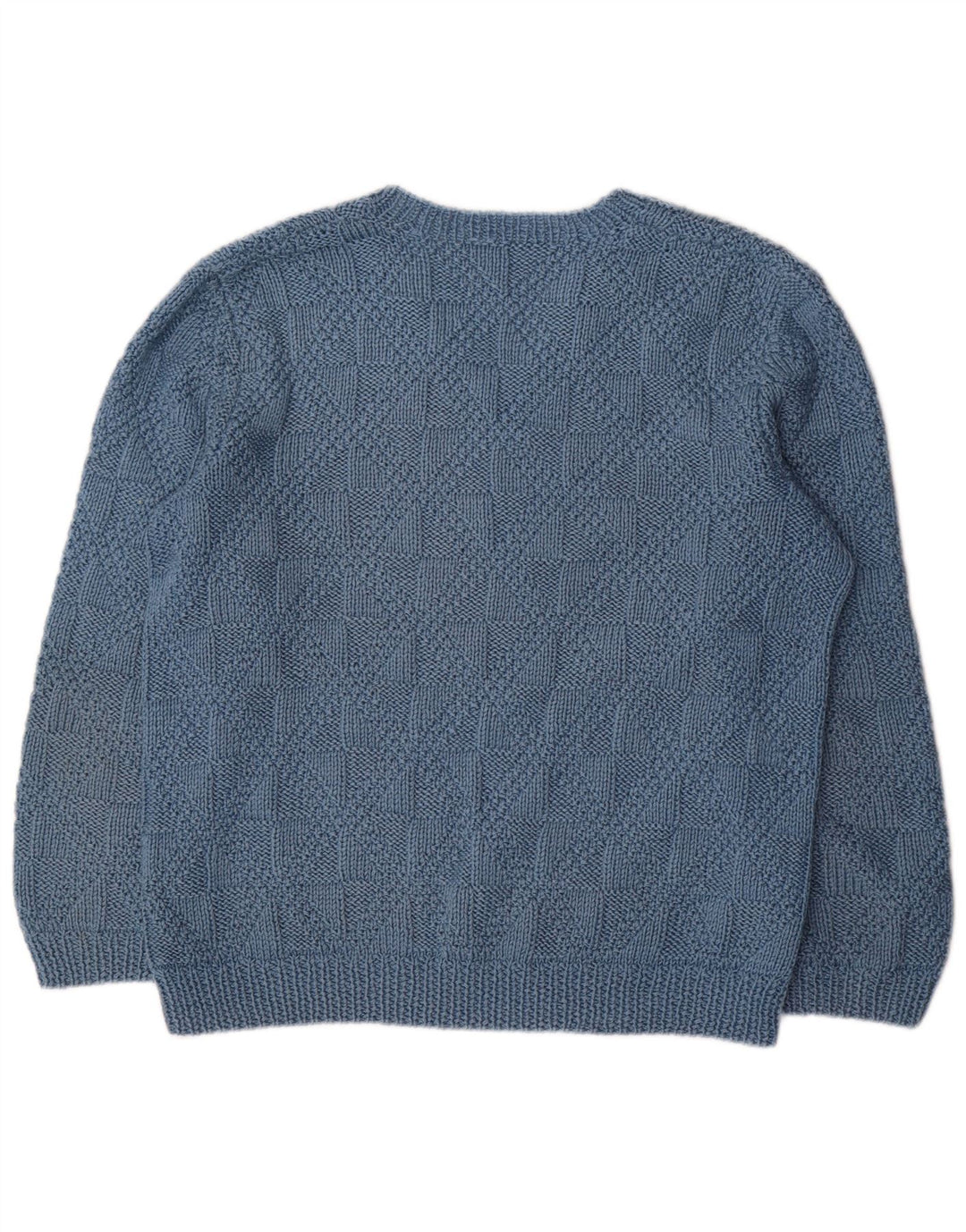 Maglione maglione vintage da donna con scollo a V UK 16 grande blu