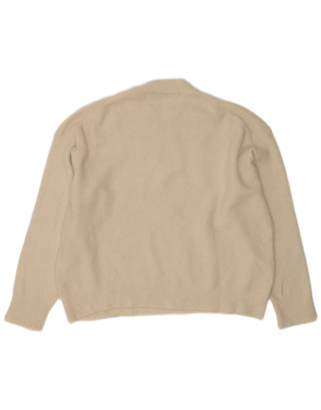 Maglione maglione girocollo oversize da donna Zara UK 14 medio bianco sporco