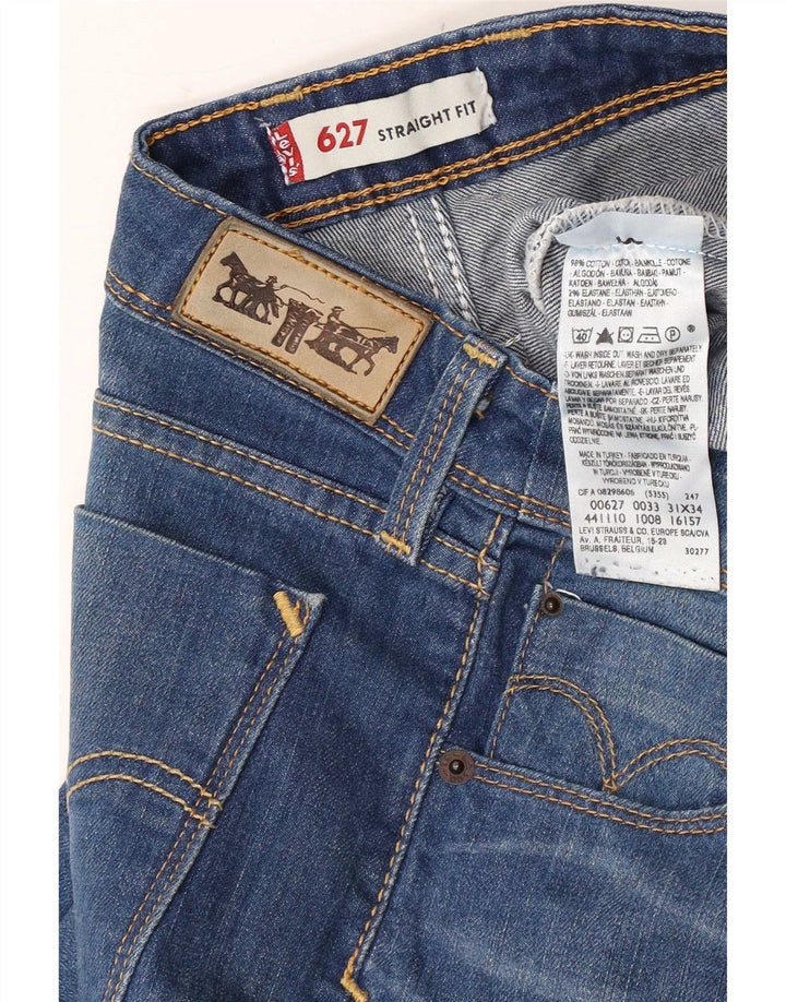 Jeans dritti 627 da donna Levi's W31 L34 cotone blu