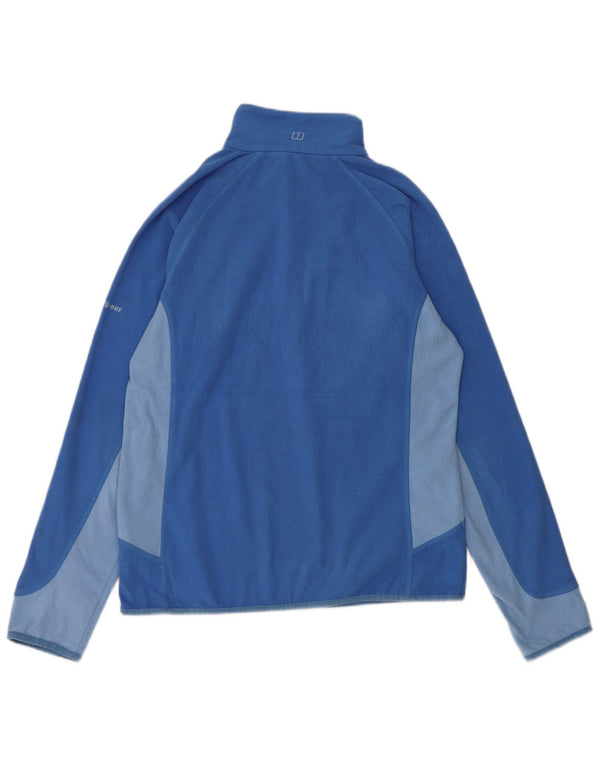 Maglione in pile da donna Berghaus con collo con zip UK 14 Large Blue Colourblock