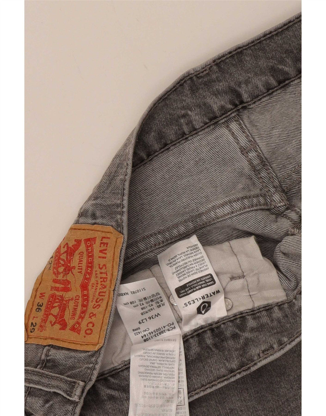 Levi's Uomo 512 Jeans affusolati slim W36 L29 Cotone grigio