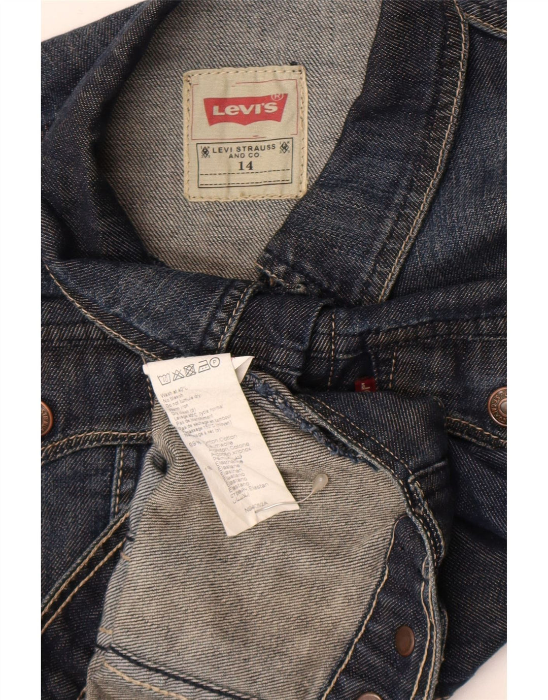 Giacca Jeans Bambina Levi's 13-14 Anni Cotone Blu Navy