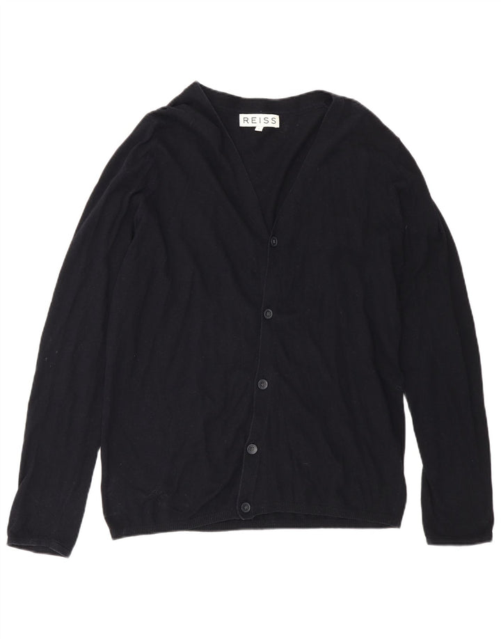 Maglione cardigan da uomo Reiss piccolo in cotone nero