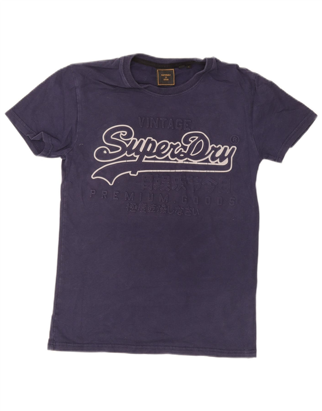T-shirt grafica da uomo SUPERDRY Top piccola in cotone blu navy