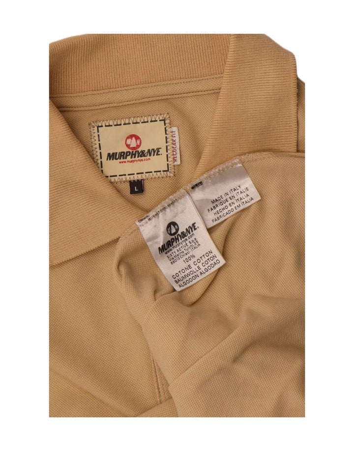 Polo da uomo vestibilità regolare Murphy & Nye grande in cotone beige