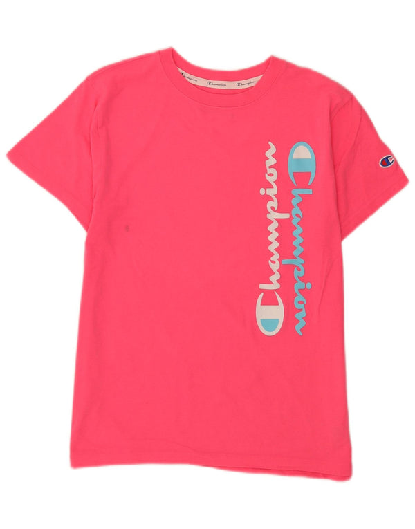 T-shirt grafica da donna Champion Top UK 12 cotone rosa medio