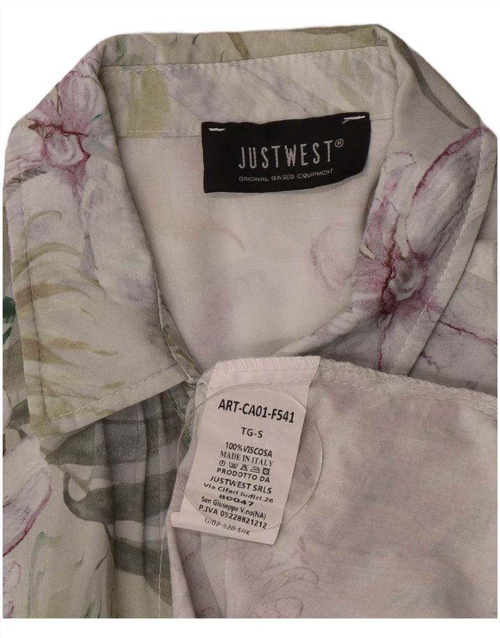 Camicia Vintage da Uomo Piccola in Viscosa Floreale Floreale