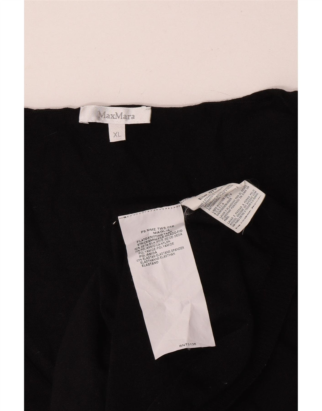 Top camicetta senza maniche da donna Max Mara UK 18 XL seta nera