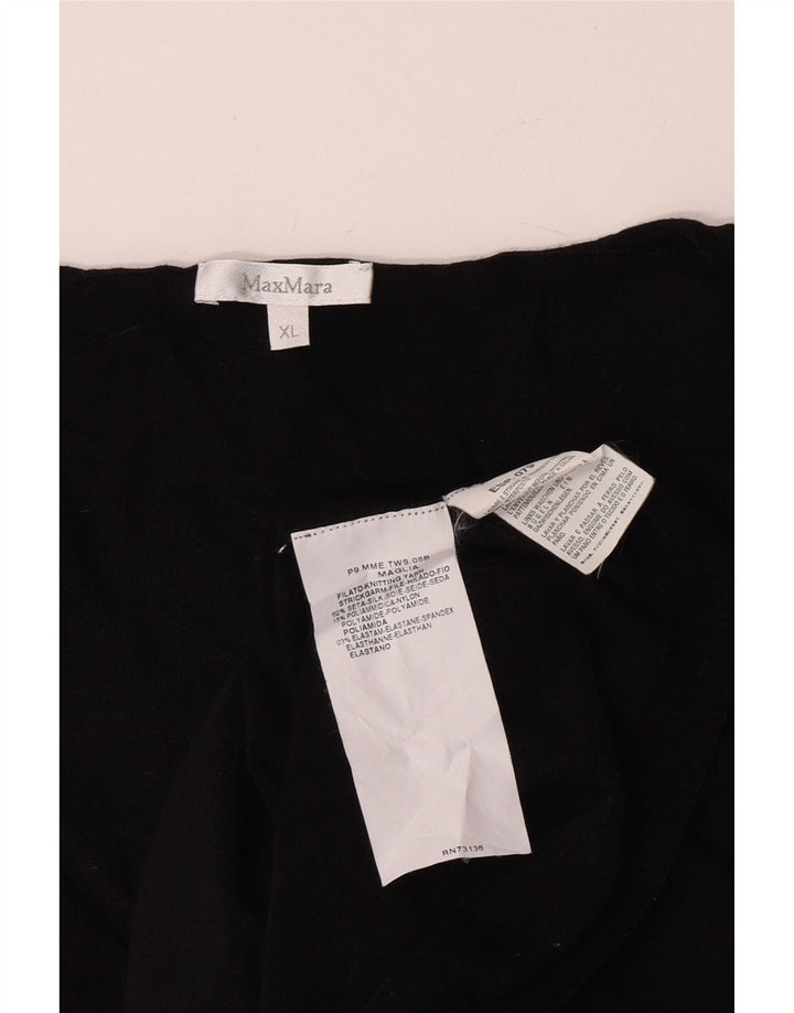Top camicetta senza maniche da donna Max Mara UK 18 XL seta nera
