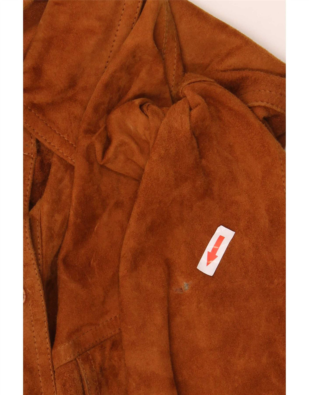 Camicia overshirt da donna vintage in pelle scamosciata IT 42 Marrone medio