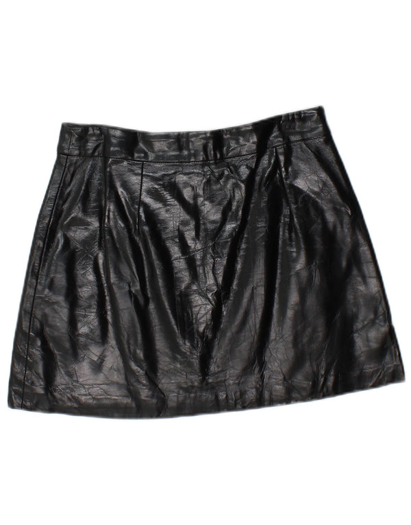 Minigonna Zara da donna in ecopelle piccola W26 poliuretano nero