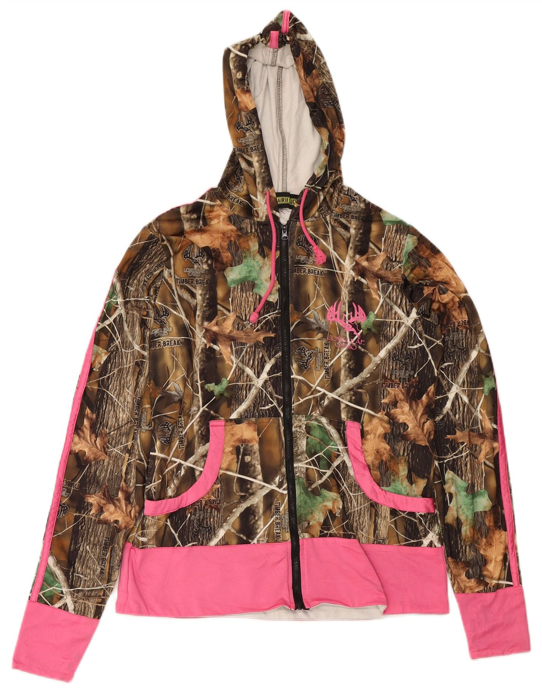 Maglione con cappuccio e zip da donna LONGLEAF CAMO UK 14 Camouflage beige medio