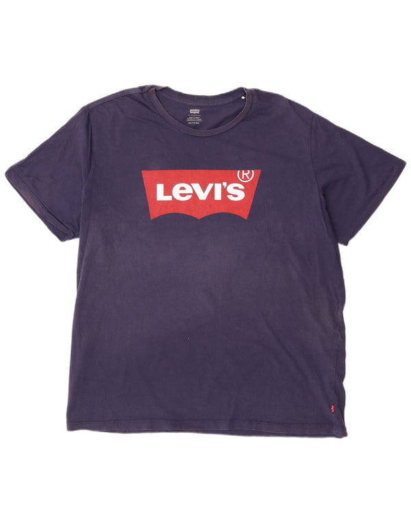 T-shirt grafica da uomo Levi's Top 2XL in cotone blu navy