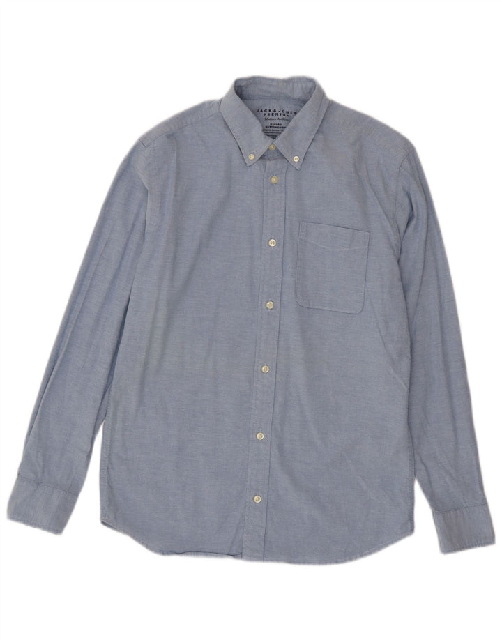 Camicia da uomo Jack & Jones in cotone blu medio