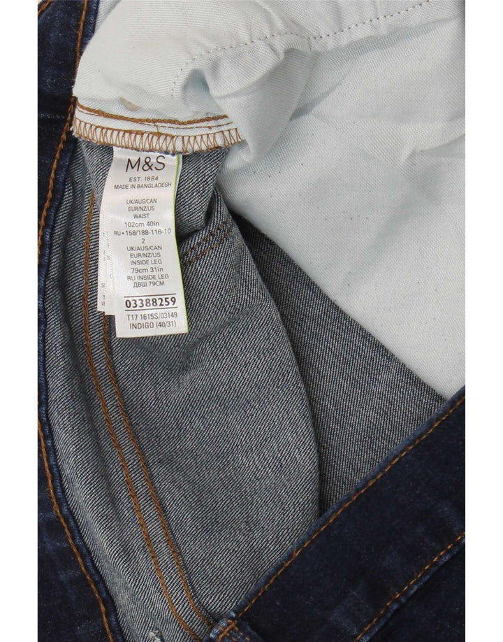Jeans slim da uomo Marks & Spencer W40 L31 cotone blu navy
