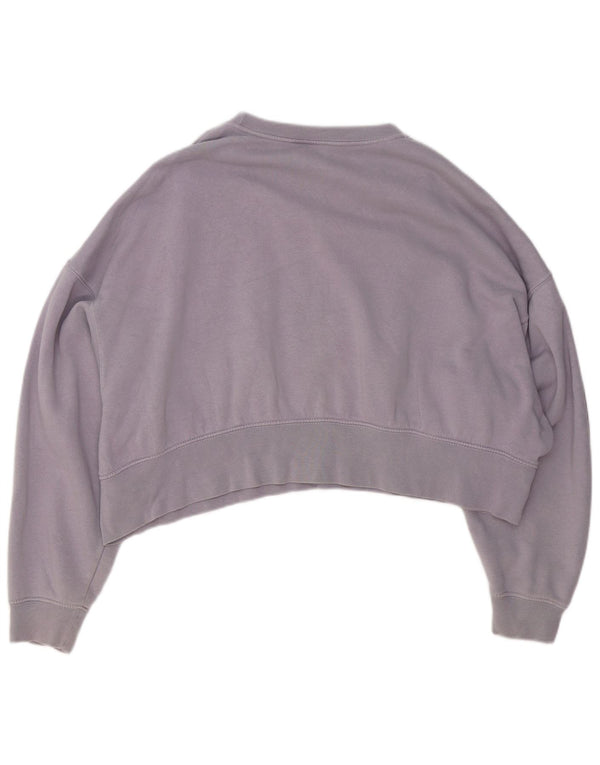 Felpa corta Nike da donna, vestibilità ampia, maglione, UK 10, piccolo, cotone viola