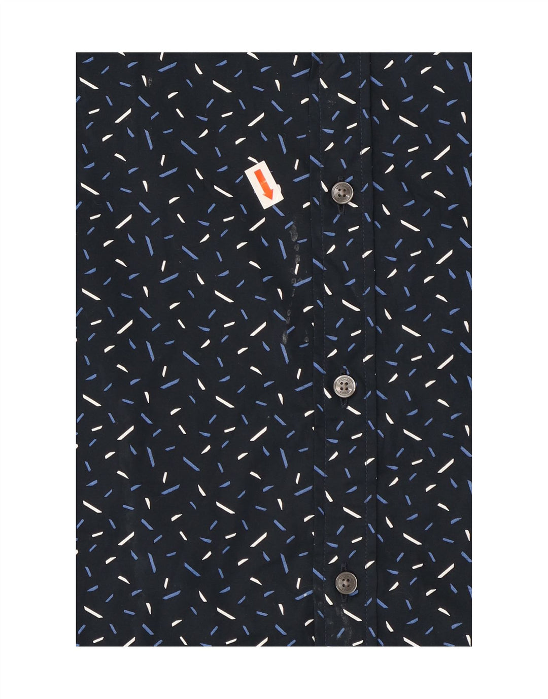 MICHAEL KORS Mens Slim Fit Shirt Small Navy Blue Flecked Cotton