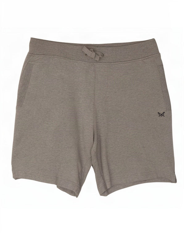 Crew Clothing Pantaloncini sportivi da uomo Grandi W34 Cotone chiazzato grigio