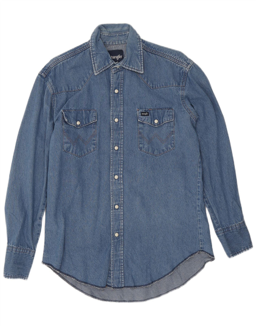 Camicia di jeans da uomo Wrangler blu medio