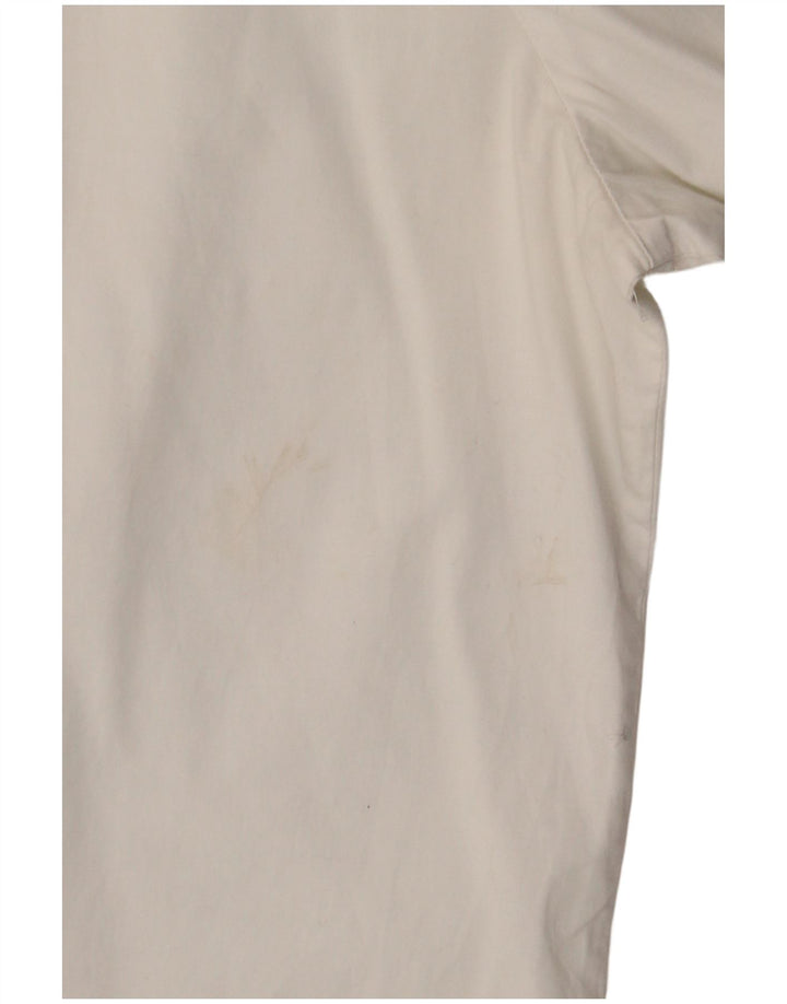 Camicia a maniche corte da donna BENETTON UK 16 grande cotone bianco