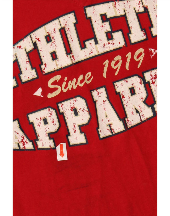 CHAMPION T-shirt grafica muscolare da donna Top UK 14 Medium Red Colourblock