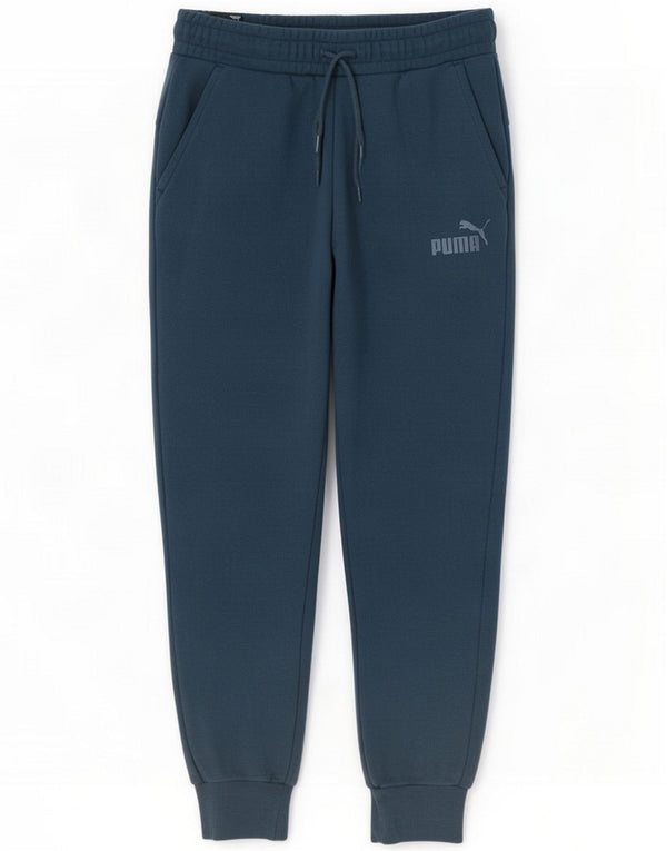 Pantaloni da tuta da donna Puma Joggers UK 10 Small Blu Navy Cotone