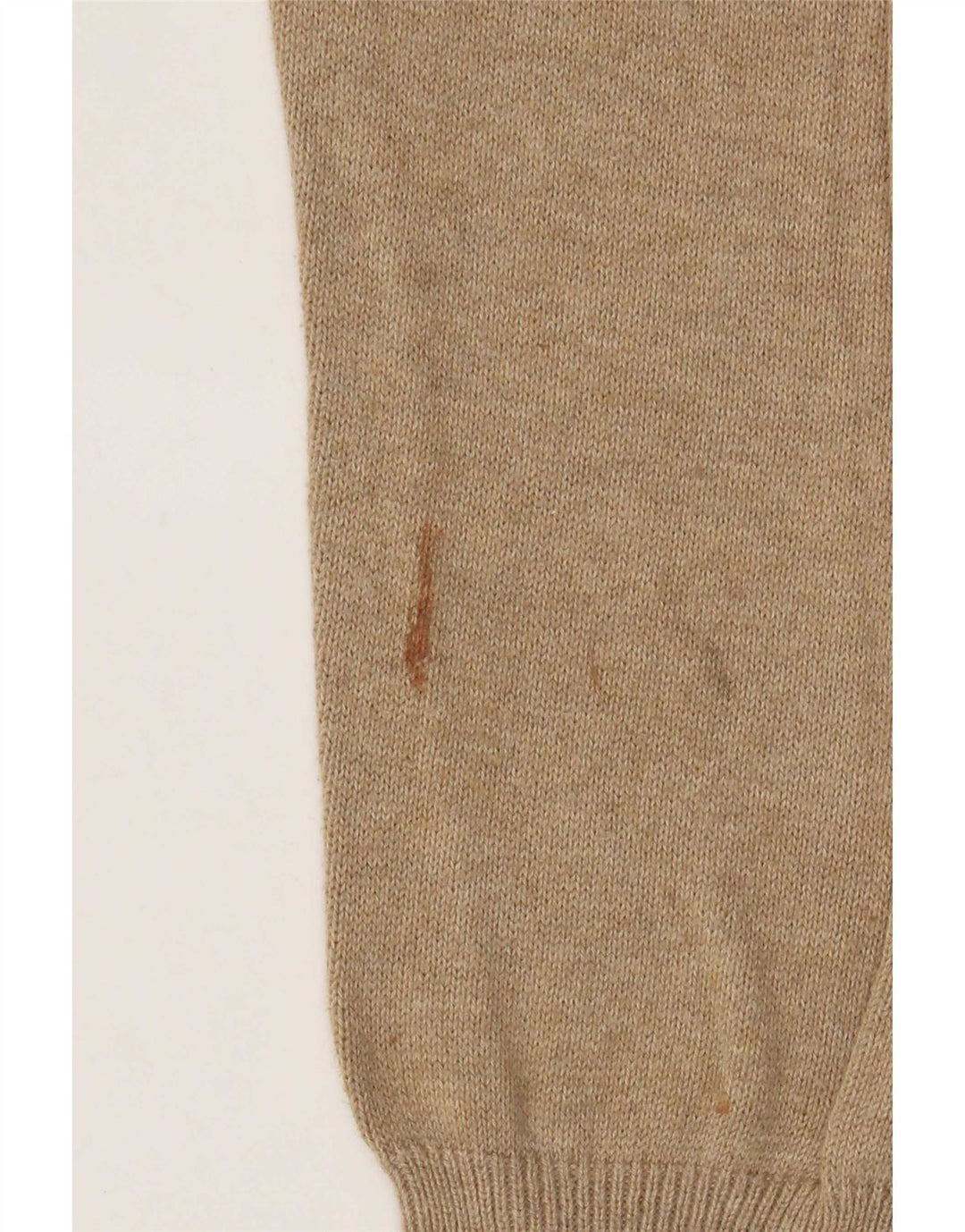 Maglione da uomo con scollo a V Marks & Spencer in cotone screziato beige medio
