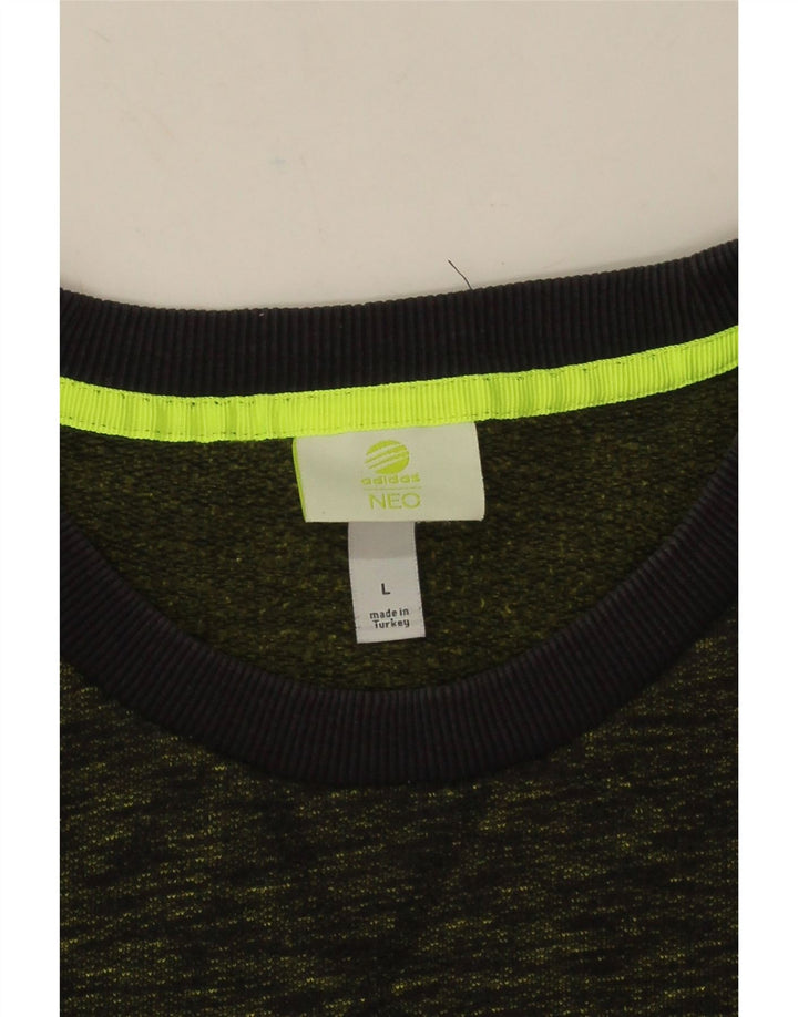 Felpa da uomo Adidas Neo Graphic maglione grande verde chiazzato