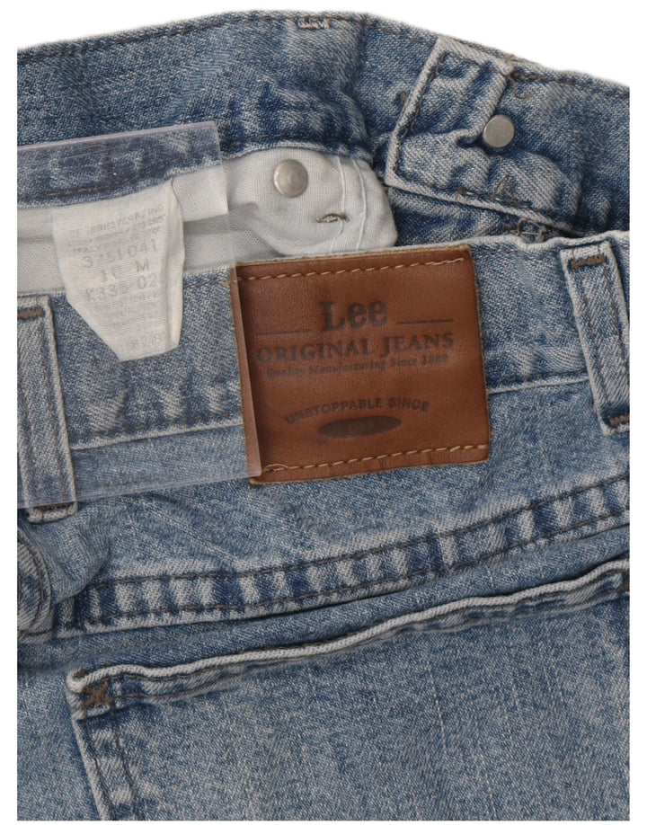 Pantaloncini di jeans a vita alta da donna Lee US 10 grandi W27 blu classici