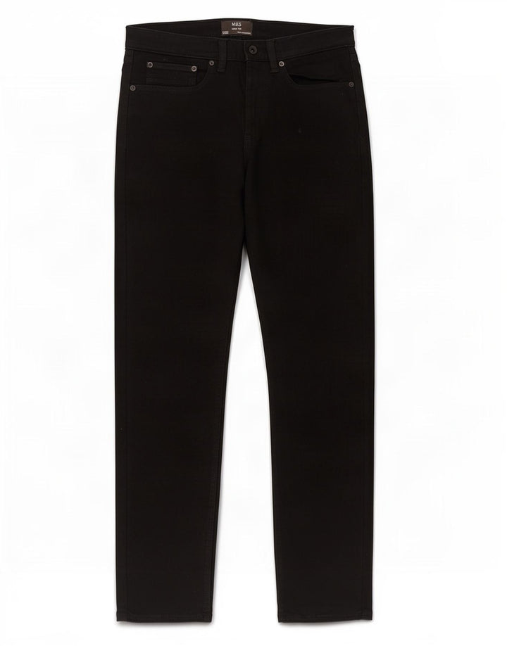 Jeans slim da uomo Marks & Spencer W32 L33 cotone nero