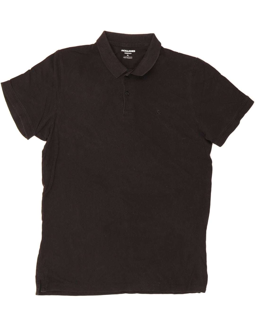 JACK & JONES Mens Polo Shirt XL Black Cotton Vintage Jack & Jones and Second-Hand Jack & Jones from Messina Hembry 