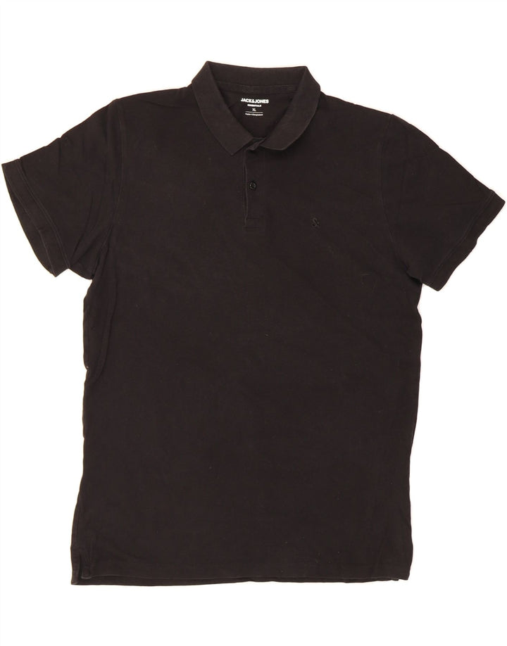 JACK & JONES Mens Polo Shirt XL Black Cotton Vintage Jack & Jones and Second-Hand Jack & Jones from Messina Hembry 