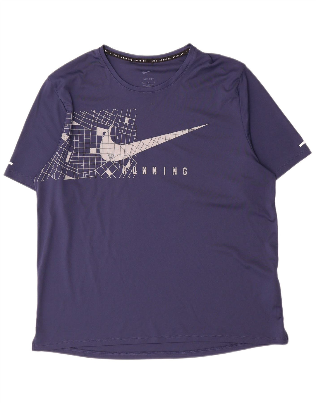T-shirt grafica da uomo Nike Top Large in poliestere blu navy