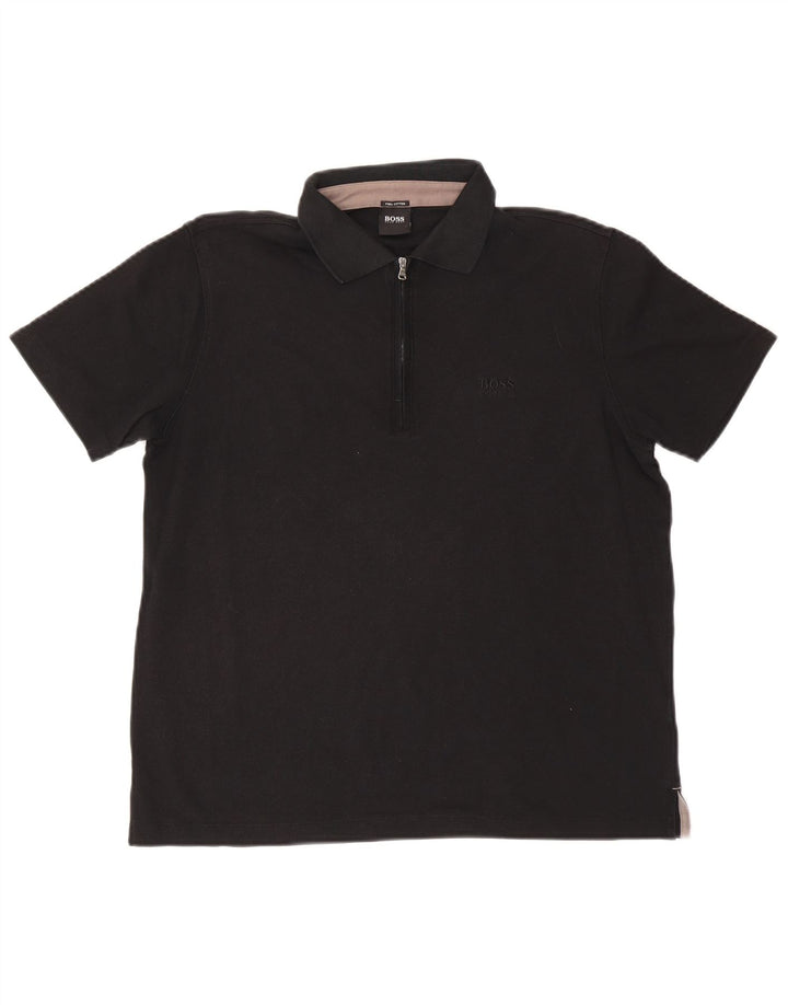 Polo da uomo Hugo Boss media nera