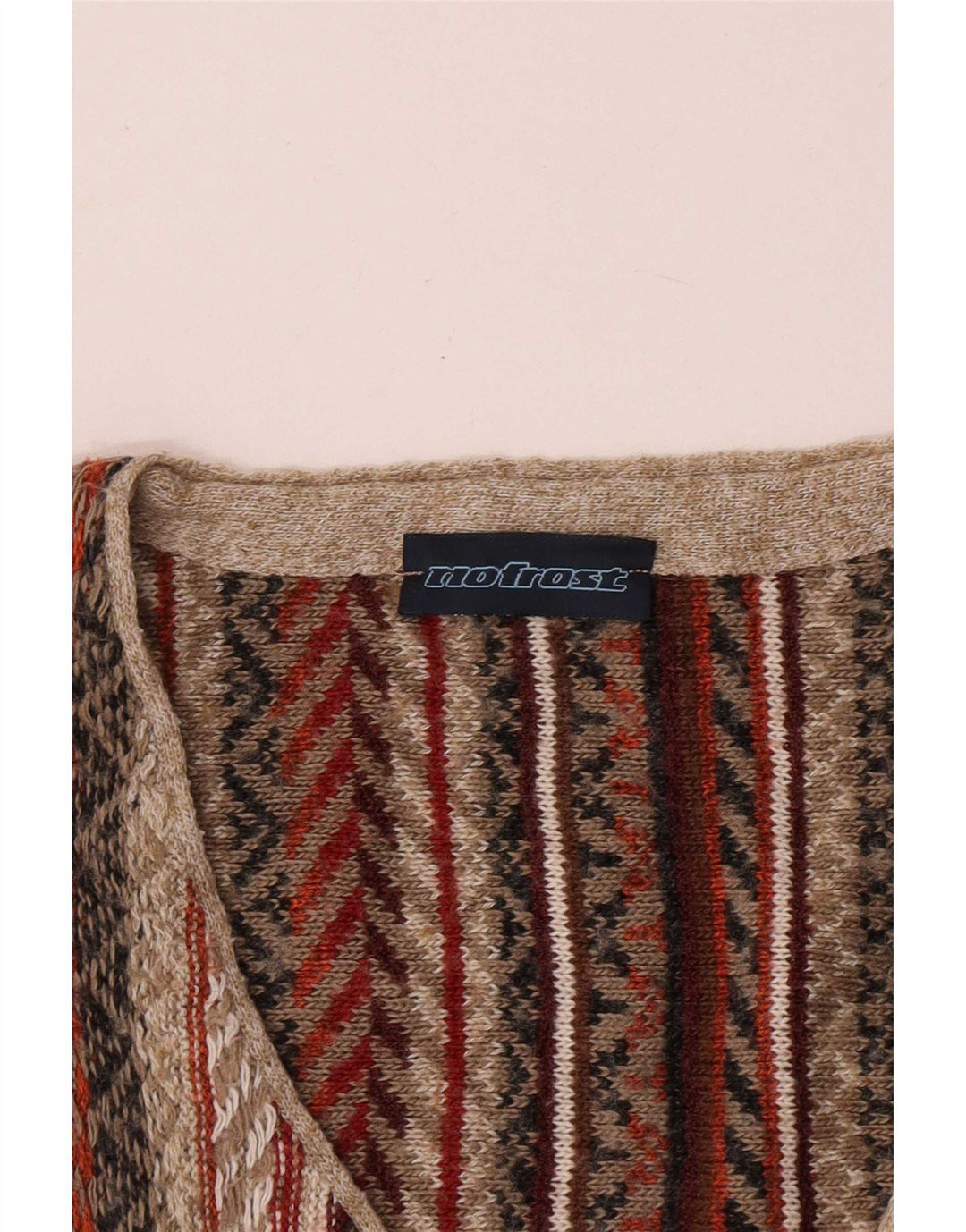 Gilet vintage da uomo grande a righe multicolori