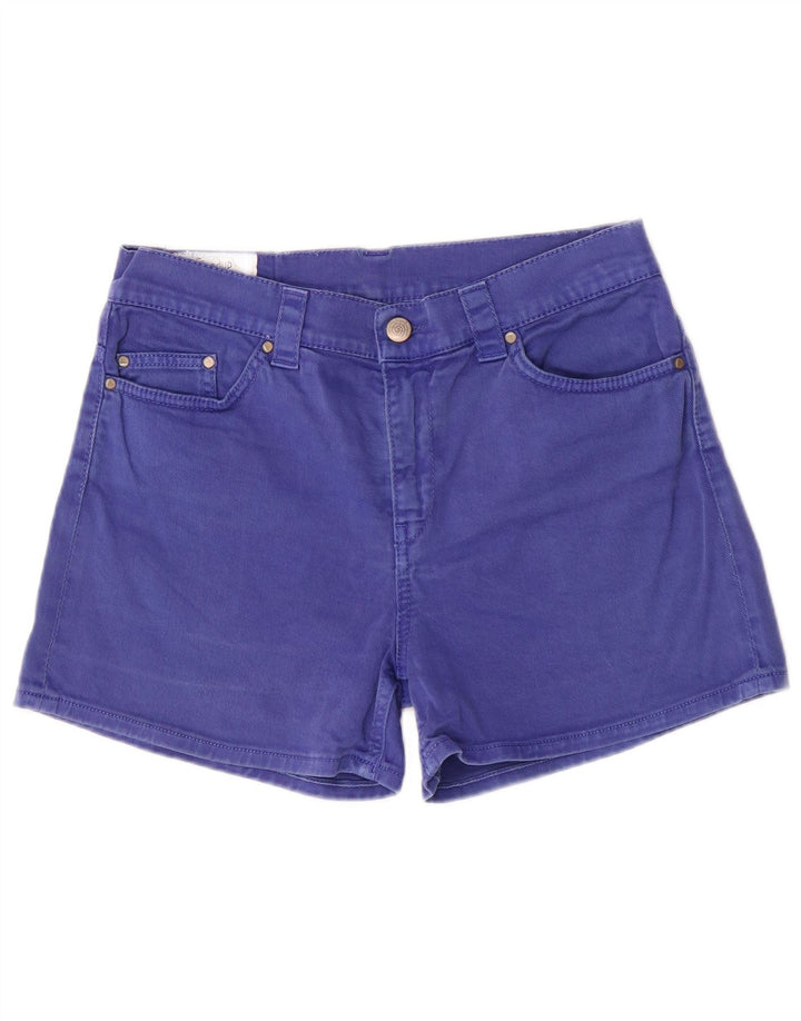 Dondup Pantaloncini di jeans vestibilità regolare da donna UK 12 medi W29 cotone blu