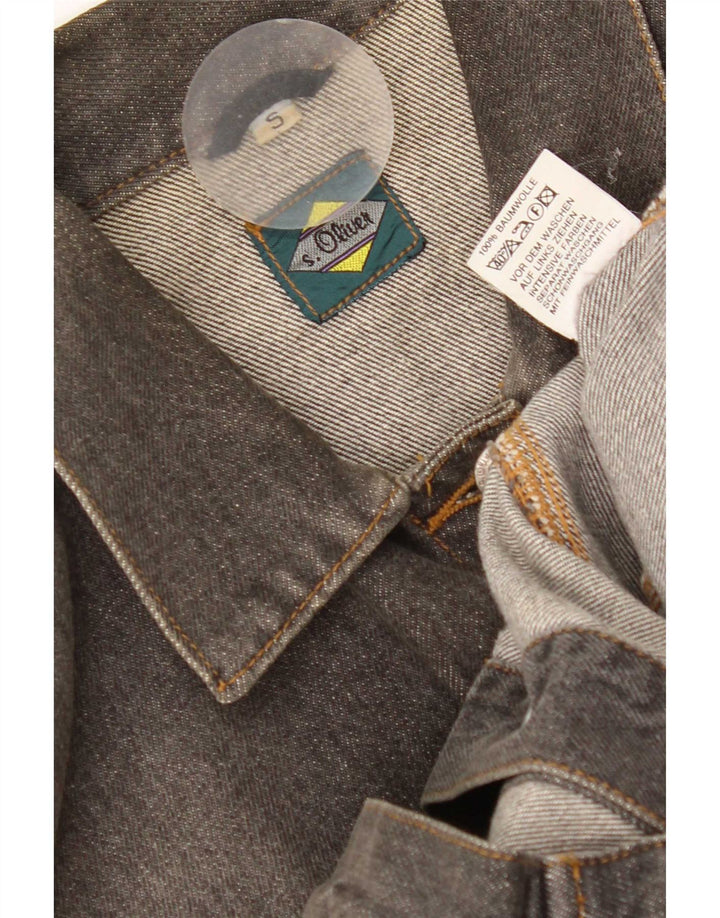 Giacca di jeans oversize da donna S.Oliver UK 10 piccola in cotone grigio