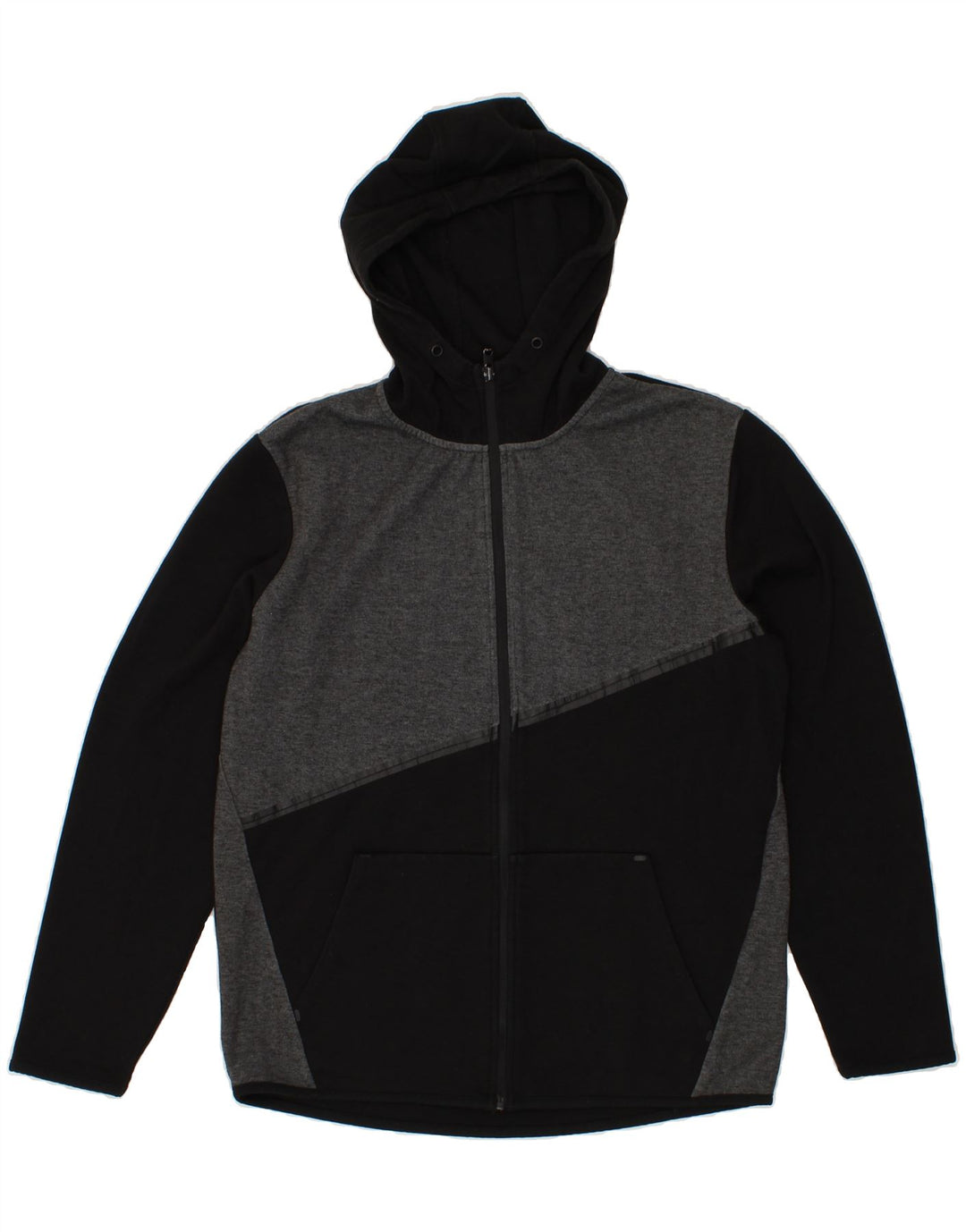 JACK & JONES Mens Zip Hoodie Sweater Large Black Polyester Vintage Jack & Jones and Second-Hand Jack & Jones from Messina Hembry 