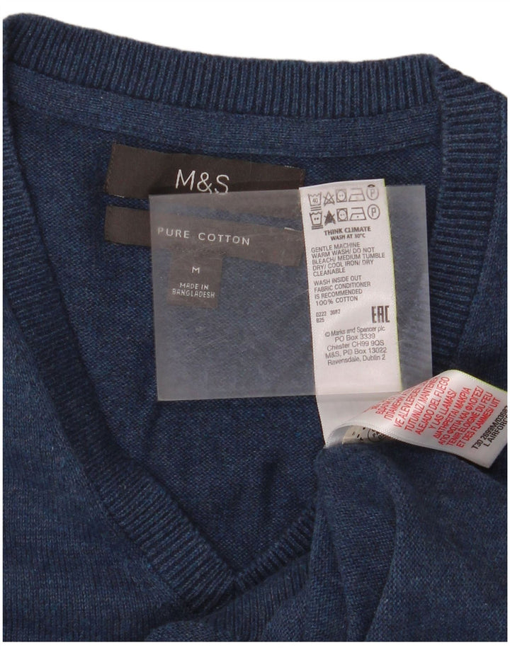 MARKS & SPENCER Canotta da uomo Canotta media in cotone blu navy