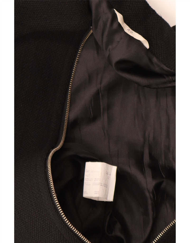 Giacca blazer vintage da donna con zip intera IT 42 poliestere nero medio