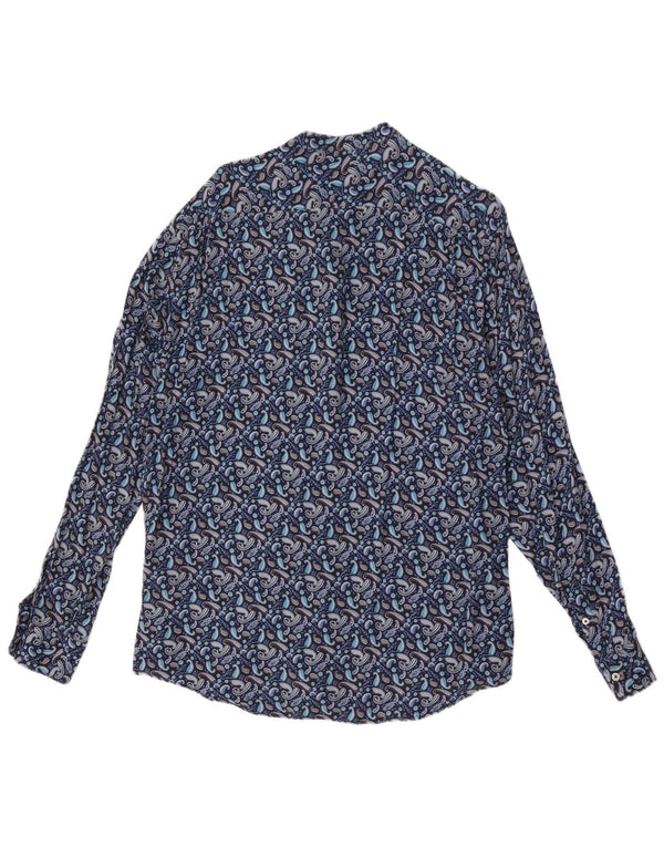 Camicia Zara da uomo vestibilità comoda XL blu in viscosa Paisley