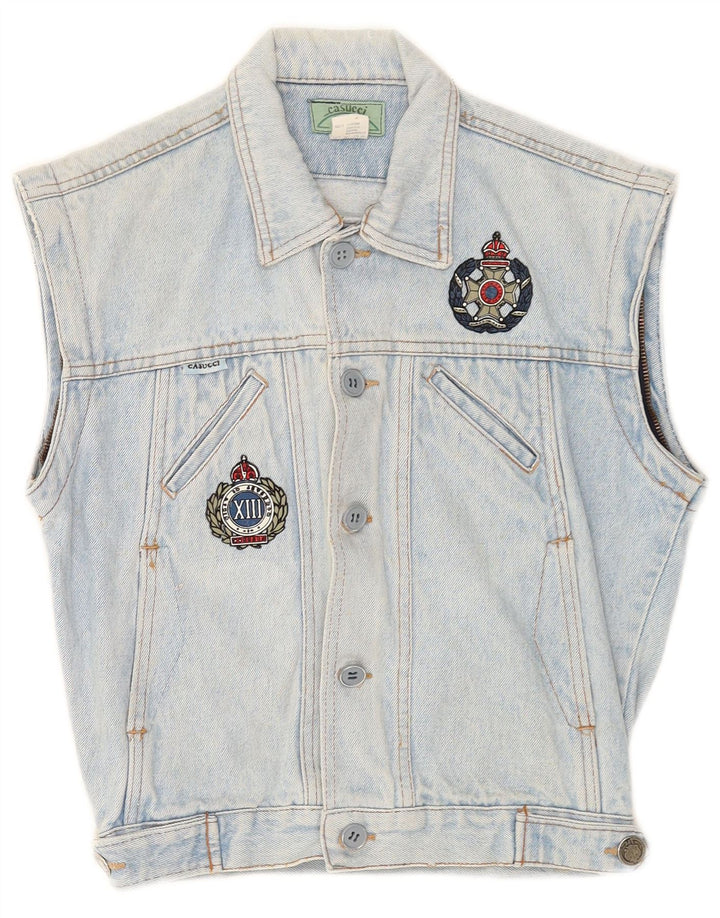 Casucci Gilet in denim grafico per ragazzi 9-10 anni in cotone blu