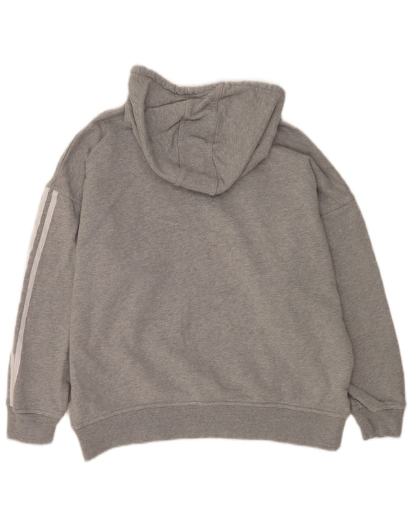 Felpa con cappuccio oversize da donna Adidas UK 8 Small Cotone grigio