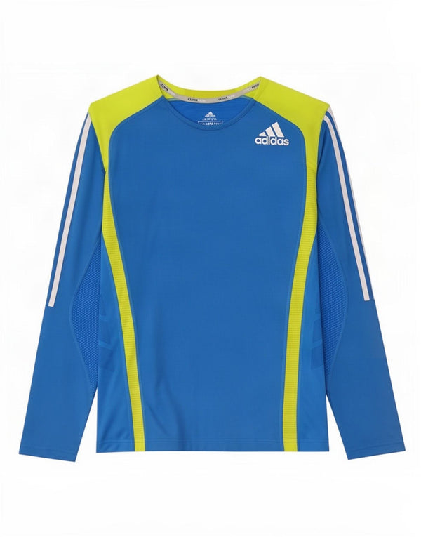 Adidas Climacool Regular Fit Top manica lunga da uomo grande blocco colore blu